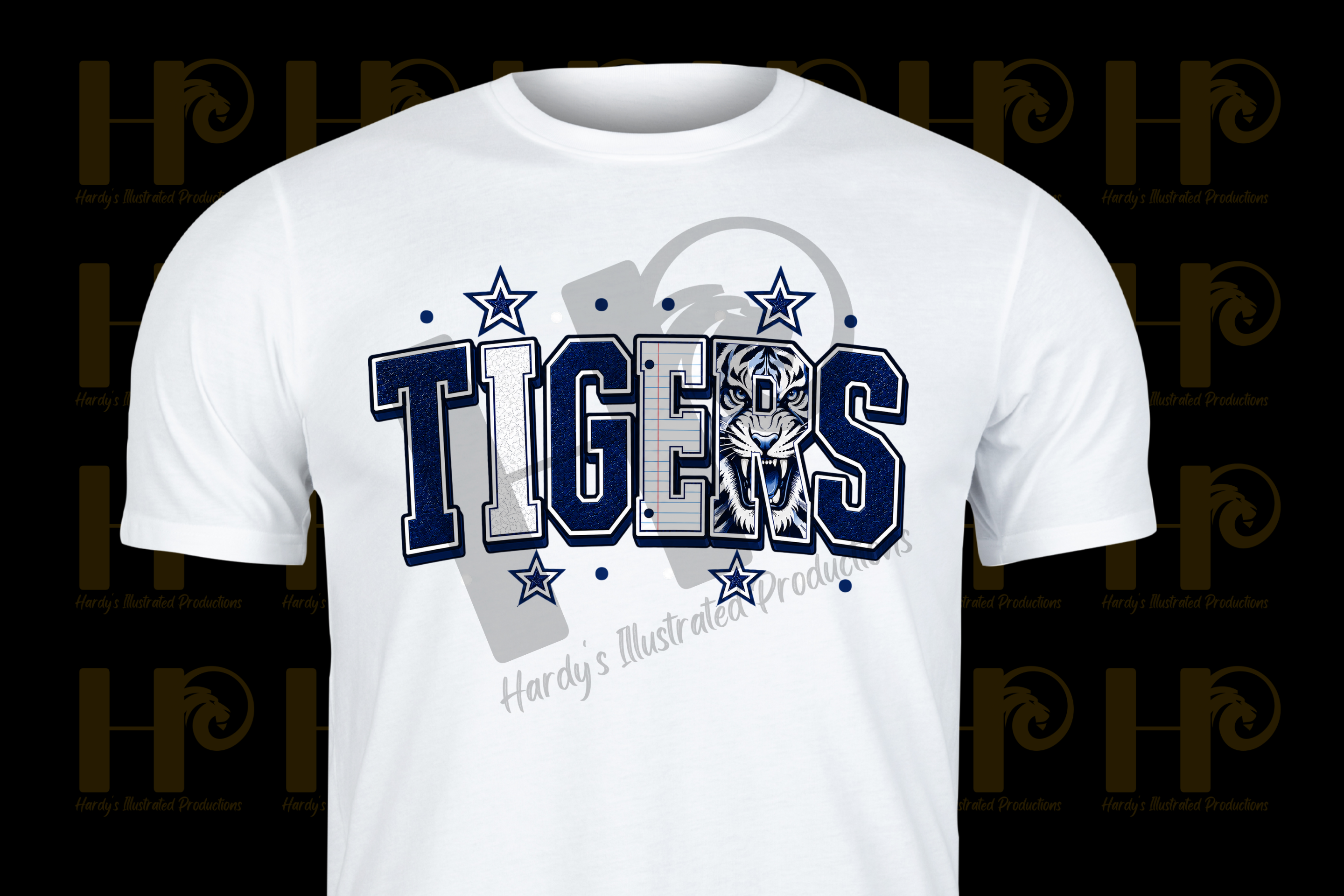 Tigers Mascot -Blue and White